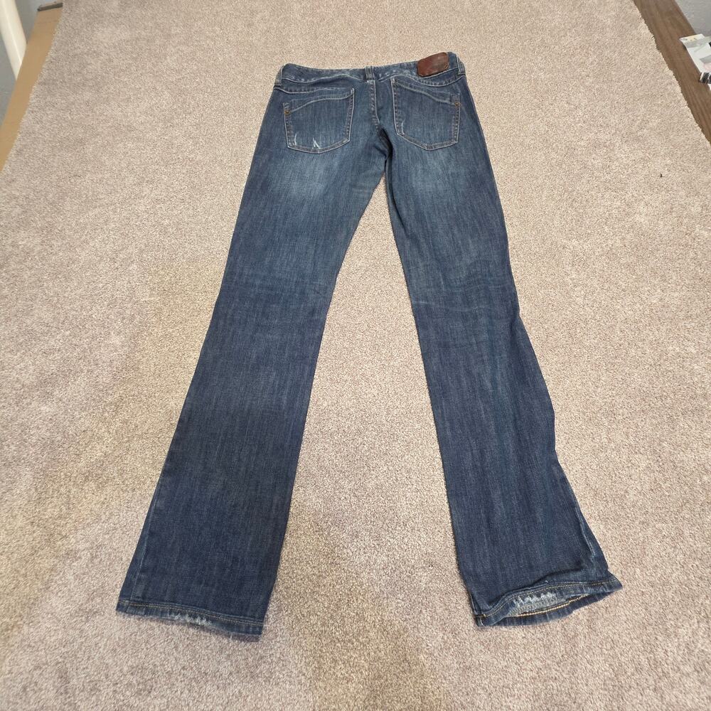 Express Jeans Zelda Barely Boot Cut sz 4 Stretch Women's Y2K Distressed Hem
